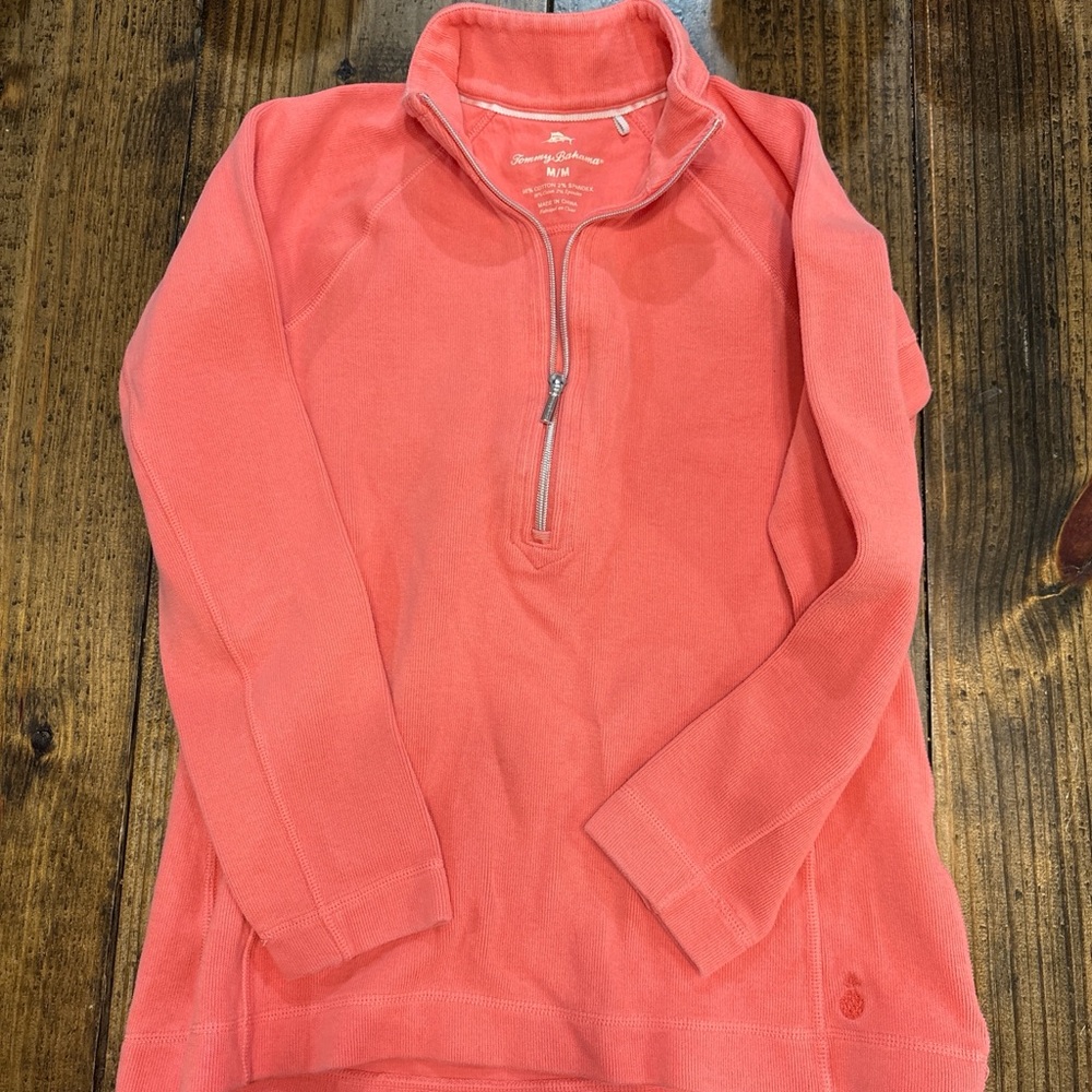 Tommy Bahama Coral Quarter-Zip Sweater